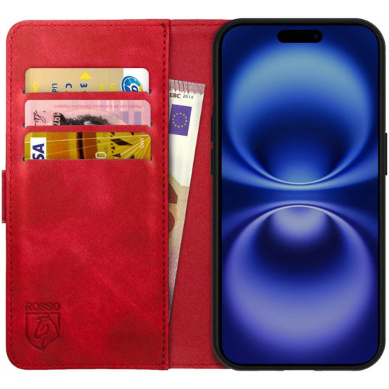 Θήκη Apple iPhone 16 Pro - Rosso Element PU Πορτοφόλι - Red (8719246453854)