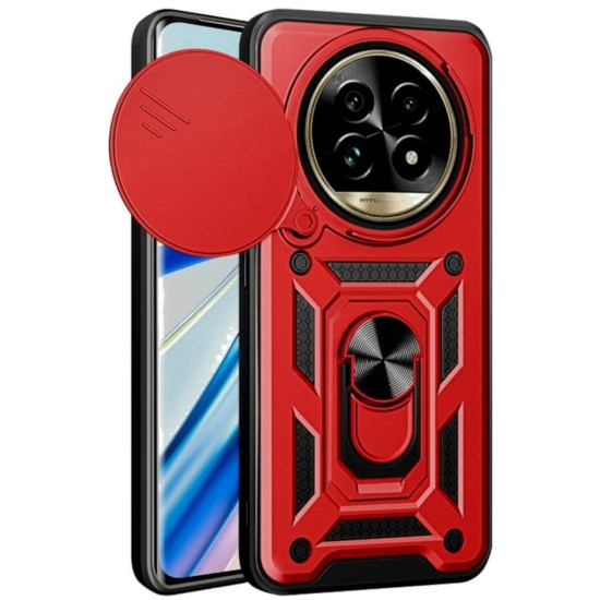 Θήκη Realme 13 Pro / 13 Pro Plus - Bodycell Armor Slide Ανθεκτική με Κάλυμμα για την Κάμερα & Μεταλλικό Ring Holder - Red (5206015078705)