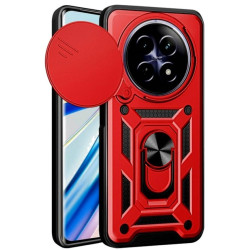 Θήκη Realme 12 5G / 12x 5G - Bodycell Armor Slide Ανθεκτική με Κάλυμμα για την Κάμερα & Μεταλλικό Ring Holder - Red (5206015078644)