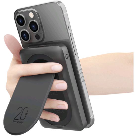 PowerBank Veger MagOn Pro με Ασύρματη Φόρτιση MagSafe & Kickstand 1 x USB-A 22.5W 1 x Type-C 20W 10.000mAh - Black (W1175)