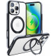 Θήκη iPhone 16 Pro Max Torras Ostand R Fusion Διάφανη Ανθεκτική με MagSafe & KickStand - Black (6970592331742)