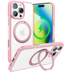 Θήκη iPhone 16 Pro Max Torras Ostand R Fusion Διάφανη Ανθεκτική με MagSafe & KickStand - Pink (6970592331704)