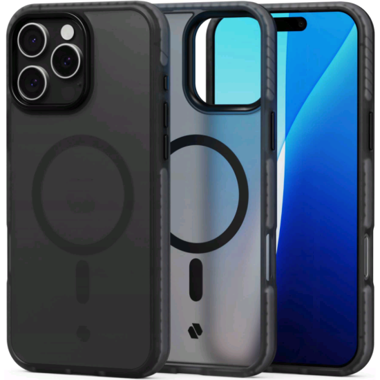 Θήκη iPhone 16 Pro Max Spacecase Hybrid Fusion Mag Ημιδιάφανη Σκληρή με MagSafe - Black (5905719112479)