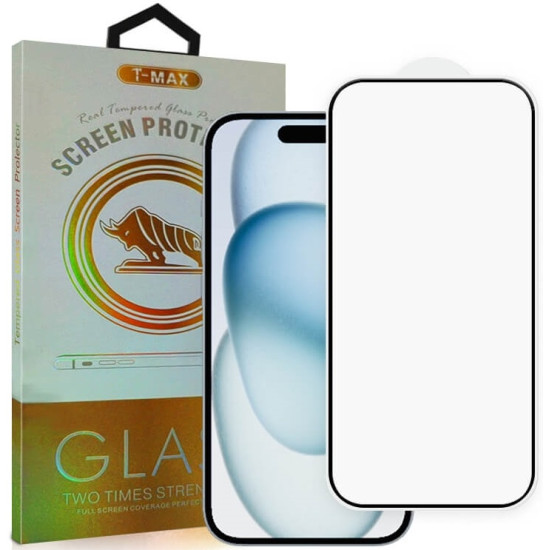 Tempered Glass iPhone 16 Plus T-Max Premium Full Glue Αντιχαρακτικό Γυαλί Προστασίας Οθόνης - Black (5206015079641)