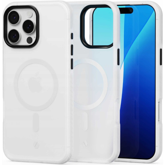Θήκη iPhone 16 Pro Max Spacecase Hybrid Fusion Mag Ημιδιάφανη Σκληρή με MagSafe - Frost Clear (5905719112486)