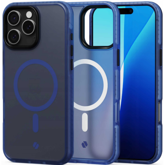 Θήκη iPhone 16 Pro Spacecase Hybrid Fusion Mag Ημιδιάφανη Σκληρή με MagSafe - Dark Blue (5905719112455)