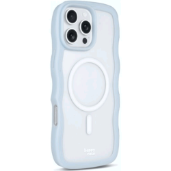 Θήκη iPhone 16 Pro Max HappyCase Wavy Διάφανη Σκληρή με MagSafe & TPU Bumper - Blue (8719246462153)
