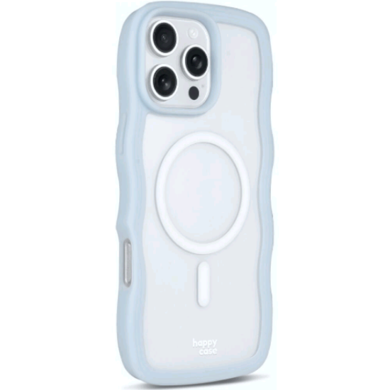 Θήκη iPhone 16 Pro Max HappyCase Wavy Διάφανη Σκληρή με MagSafe & TPU Bumper - Blue (8719246462153)