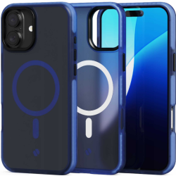 Θήκη iPhone 16 Plus Spacecase Hybrid Fusion Mag Ημιδιάφανη Σκληρή με MagSafe - Dark Blue (5905719112424)