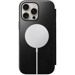 Θήκη iPhone 16 Pro Max Nomad Modern Leather Folio Horween Δερμάτινο Πορτοφόλι με MagSafe - Black (NM01672685)
