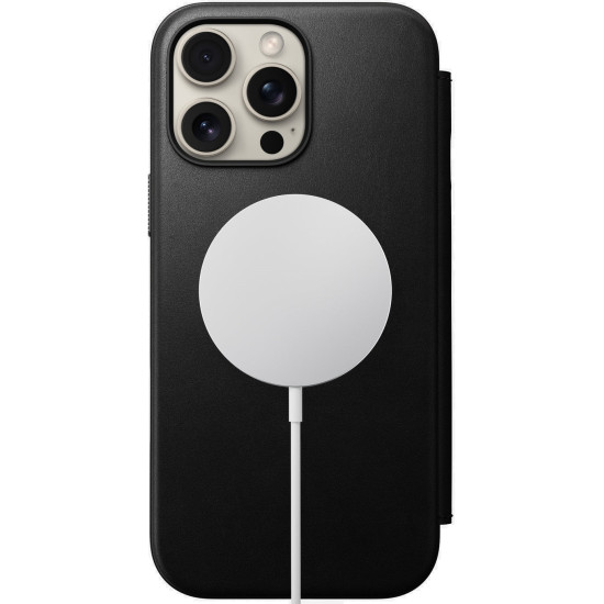 Θήκη iPhone 16 Pro Max Nomad Modern Leather Folio Δερμάτινο Πορτοφόλι με MagSafe - Black (NM01675785)