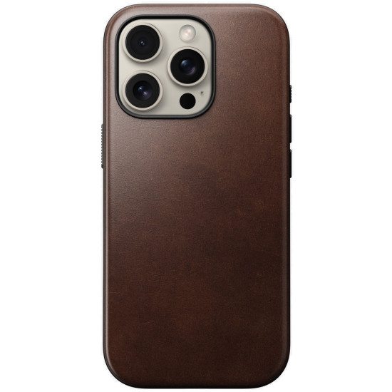 Θήκη iPhone 16 Pro Nomad Modern Leather Case Horween Δερμάτινη με MagSafe - Rustic Brown (NM01858485)