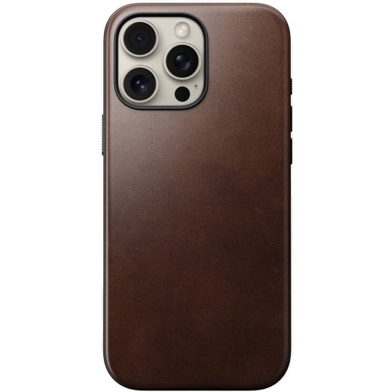 Θήκη iPhone 16 Pro Max Nomad Modern Leather Case Horween Δερμάτινη με MagSafe - Rustic Brown (NM01689485)