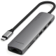 Αντάπτορας Satechi 7in1 USB-C Slim Multiport Adapter Type-C (male) σε 1 x Type-C 100W / 2 x USB-A 3.2 10Gbps / 1 x HDMI 4K 60Hz / 1 x Ethernet 1 Gigabit / 1 x SD / 1 x MicroSD - Space Grey (ST-P7SM)