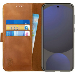 Θήκη Samsung Galaxy S24 FE Rosso Deluxe Δερμάτινο Πορτοφόλι - Brown (8719246458316)