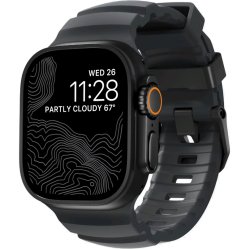 Λουράκι Apple Watch Ultra/SE/11/10/9/8/7/6/5/4 (49/46/45/44mm) Nomad Rocky Point Band Αδιάβροχο FKM & Τιτάνιο - Storm / Black (NM014803858)