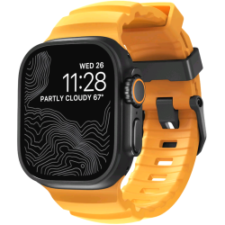 Λουράκι Apple Watch Ultra/SE/11/10/9/8/7/6/5/4 (49/46/45/44mm) Nomad Rocky Point Band Αδιάβροχο FKM & Τιτάνιο - Sol / Black (NM014810858)