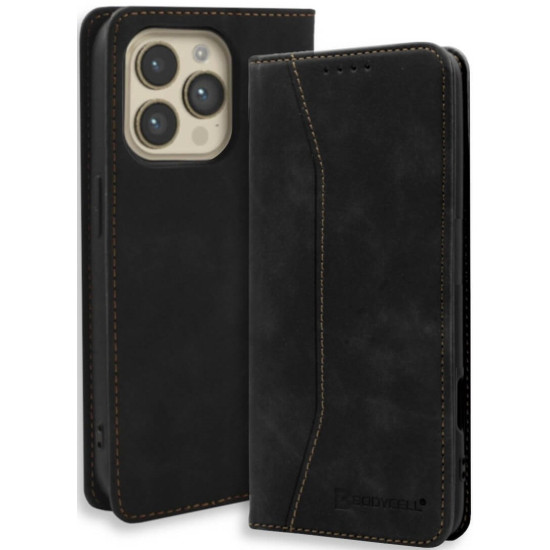 Θήκη iPhone 16 Pro Max Bodycell Book Case Πορτοφόλι - Black (5206015079733)