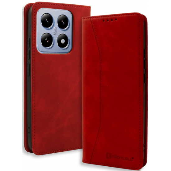 Θήκη Xiaomi 14T Pro Bodycell Book Case Πορτοφόλι - Red (5206015079931)