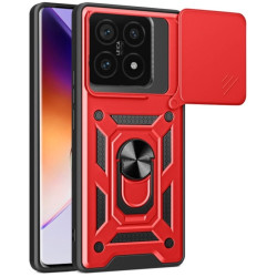Θήκη Xiaomi 14T Bodycell Armor Slide Ανθεκτική με Κάλυμμα για την Κάμερα & Μεταλλικό Ring Holder - Red (5206015080203)