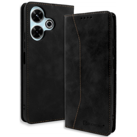 Θήκη Xiaomi Redmi 13 4G / Poco M6 4G / Poco M6 Plus 5G Bodycell Book Case Πορτοφόλι - Black (5206015079573)