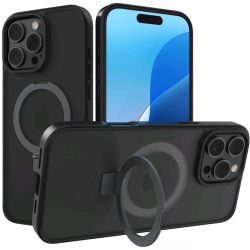 Θήκη iPhone 16 Pro Max Spacecase Ring Pro Mag Σκληρή με MagSafe & KickStand - Black (5905719112226)