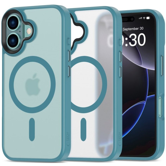 Θήκη iPhone 16 Tech-Protect MagMat Σκληρή Ημιδιάφανη με MagSafe - Matte Teal (5906302372355)