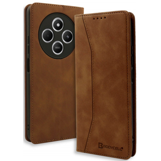 Θήκη Xiaomi Redmi 14C / Poco C75 Bodycell Book Case Πορτοφόλι - Brown (5206015080043)