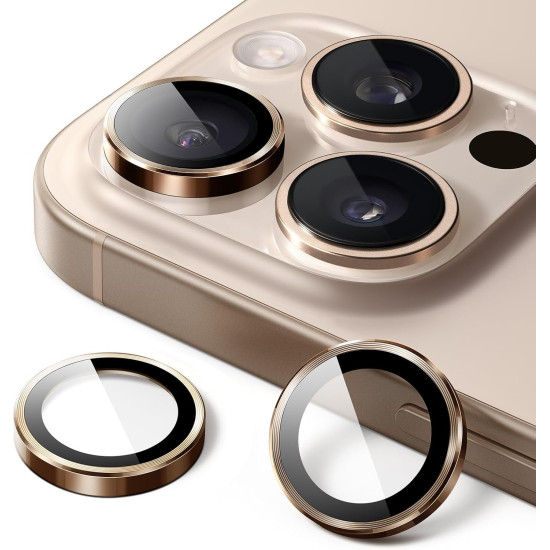 Tempered Glass iPhone 16 Pro / 16 Pro Max Spacecase QuickFit Camera Glass Αντιχαρακτικό Γυαλί Προστασίας για Φακό Κάμερας 2 Τεμάχια - Desert Titanium (5905719112721)