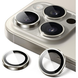 Tempered Glass iPhone 15 Pro / 15 Pro Max Spacecase QuickFit Camera Glass Αντιχαρακτικό Γυαλί Προστασίας για Φακό Κάμερας 2 Τεμάχια - Titanium (5905719112660)