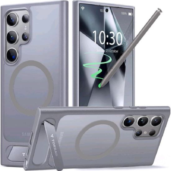 Θήκη Samsung Galaxy S24 Ultra Torras UPro Pstand Ανθεκτική με MagSafe & KickStand - Grey (6938075675424)