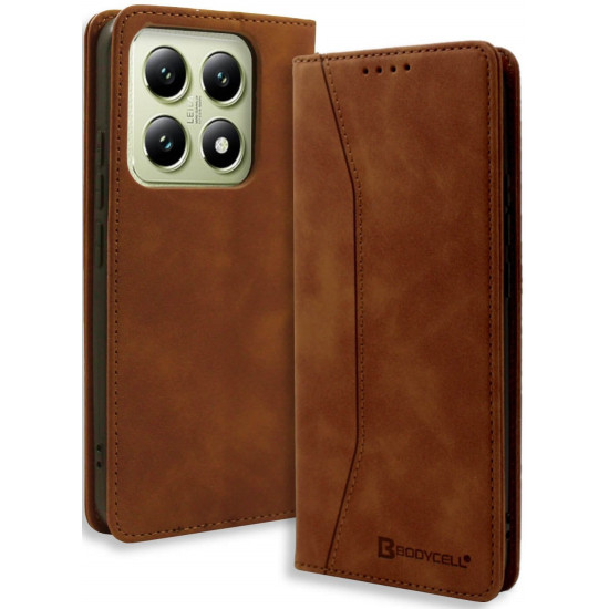 Θήκη Xiaomi 14T Bodycell Book Case Πορτοφόλι - Brown (5206015079894)