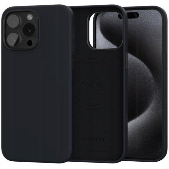 Θήκη iPhone 15 Pro Max Spacecase Pure Mag Σκληρή με MagSafe - Black (5905719113780)