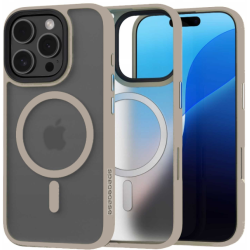 Θήκη iPhone 16 Pro Spacecase Hybrid MagSafe Σκληρή Ημιδιάφανη με MagSafe - Desert Titanium (5905719112028)