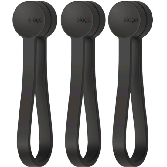 Οργανωτής Καλωδίων Elago Magnet Cable Tie Μαγνητικό από Premium Σιλικόνη 3 Τεμάχια - Black (ECA-MAGTIE-BK)