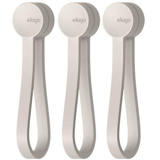 Οργανωτής Καλωδίων Elago Magnet Cable Tie Μαγνητικό από Premium Σιλικόνη 3 Τεμάχια - Stone (ECA-MAGTIE-ST)