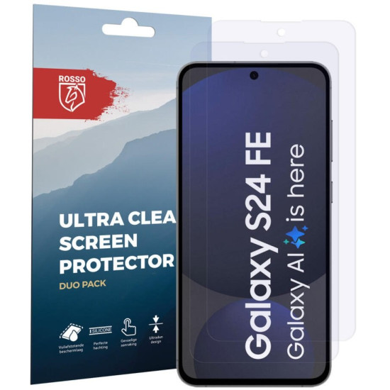 Μεμβράνη Προστασίας Samsung Galaxy S24 FE Rosso Ultra Clear Screen Protector Οθόνης 2 Τεμάχια - Clear (8719246458729)