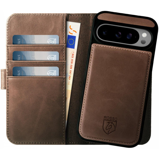 Θήκη Google Pixel 9 / 9 Pro Rosso Elite Δερμάτινο Πορτοφόλι με MagSafe - Brown (8719246461798)