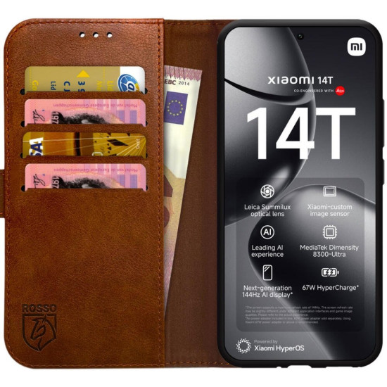 Θήκη Xiaomi 14T Rosso Element PU Πορτοφόλι - Brown (8719246465758)
