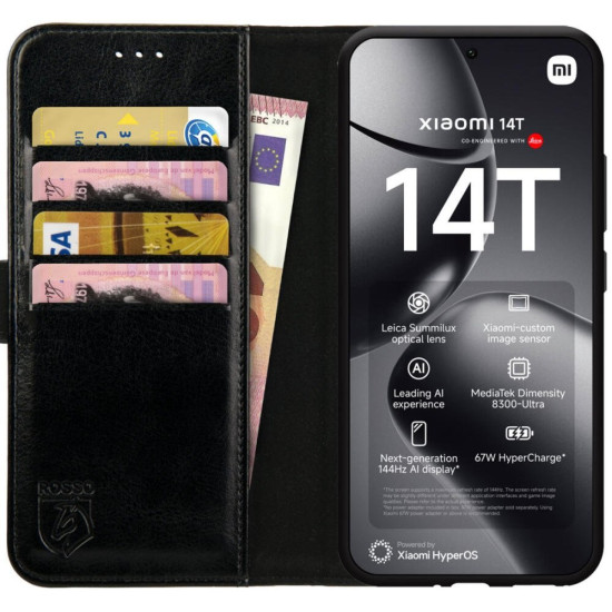 Θήκη Xiaomi 14T Rosso Element PU Πορτοφόλι - Black (8719246465772)