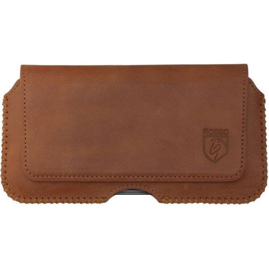 Universal Θήκη Rosso Deluxe Belt Case Δερμάτινη Ζώνης για Smartphones / Κινητά 18 x 9.5 cm - Brown (8719246461927)