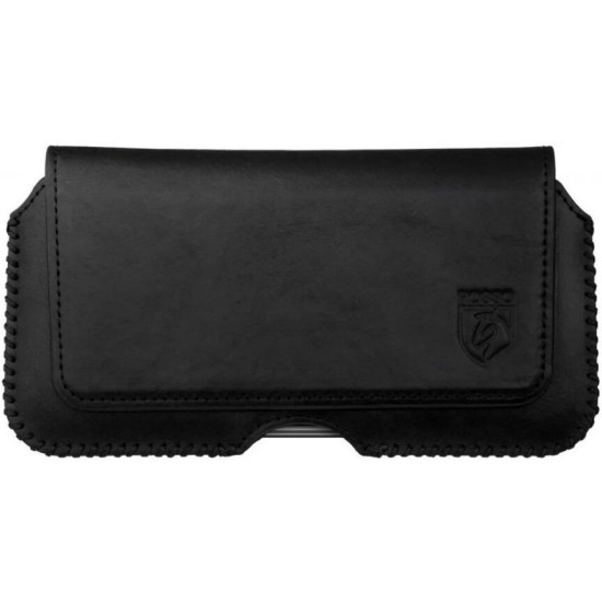 Universal Θήκη Rosso Deluxe Belt Case Δερμάτινη Ζώνης για Smartphones / Κινητά 18 x 9.5 cm - Black (8719246461910)
