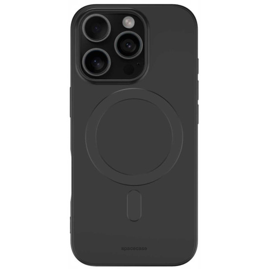 Θήκη iPhone 16 Pro Spacecase Silicone Magnetic Case Σιλικόνης με MagSafe - Black (5905719111663)