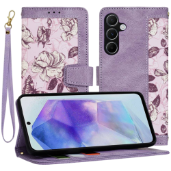 Θήκη Samsung Galaxy A55 Techsuit FlipCraft Πορτοφόλι από Οικολογικό Δέρμα με Αποσπώμενο Λουράκι Χειρός - Mysterious Purple (5949419166387)