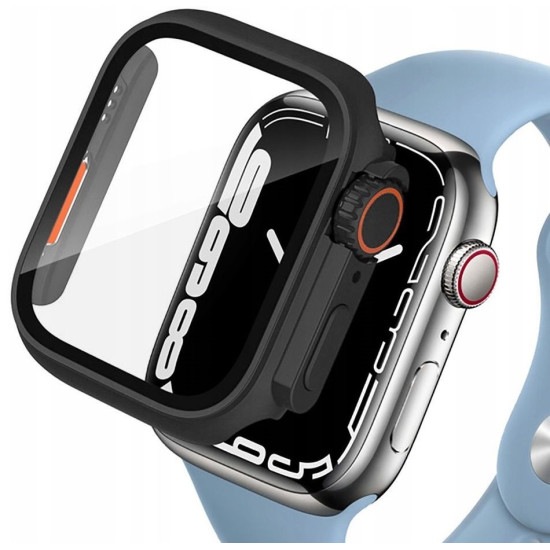 Θήκη Apple Watch SE / 6 / 5 / 4 (44mm) Tech-Protect Defence360 με Tempered Glass - Black / Orange (9490713934784)