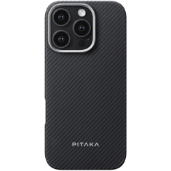 Θήκη iPhone 16 Pro Max Pitaka Ultra-Slim MagEZ Case 6 Aramid Fiber Body με MagSafe 0.85mm 600D - Black / Grey / Twill (KI1601PMA)