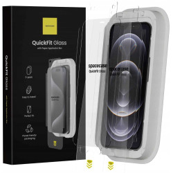 Tempered Glass iPhone 12 Pro Max Spacecase QuickFit Glass Αντιχαρακτικό Γυαλί Προστασίας Οθόνης με Απλικατέρ QuickFit 2 Τεμάχια - Clear (5905719112769)