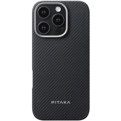 Θήκη iPhone 16 Pro Pitaka Ultra-Slim MagEZ Case 6 Aramid Fiber Body με MagSafe 0.85mm 600D - Black / Grey / Twill (KI1601PA)