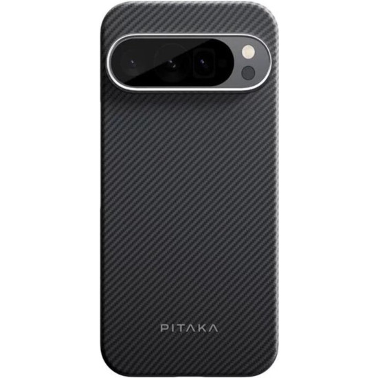 Θήκη Google Pixel 9 Pro XL Pitaka Ultra-Slim MagEZ Case 6 Aramid Fiber Body με MagSafe 1.00mm 600D - Black / Grey / Twill (GPPB2402)