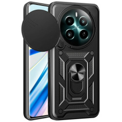 Θήκη Realme 12 4G / 12 Plus Bodycell Armor Slide Ανθεκτική με Κάλυμμα για την Κάμερα & Μεταλλικό Ring Holder - Black (5206015078668)